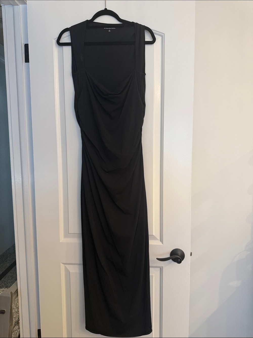 Abercrombie & Fitch Black Draped Maxi Dress